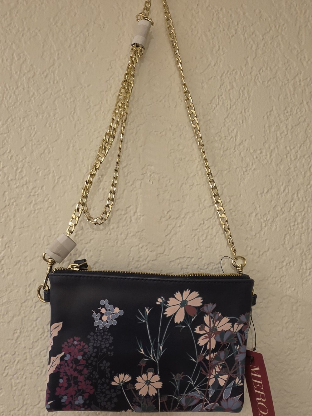 Merona Blue Leather-Look Crossbody
